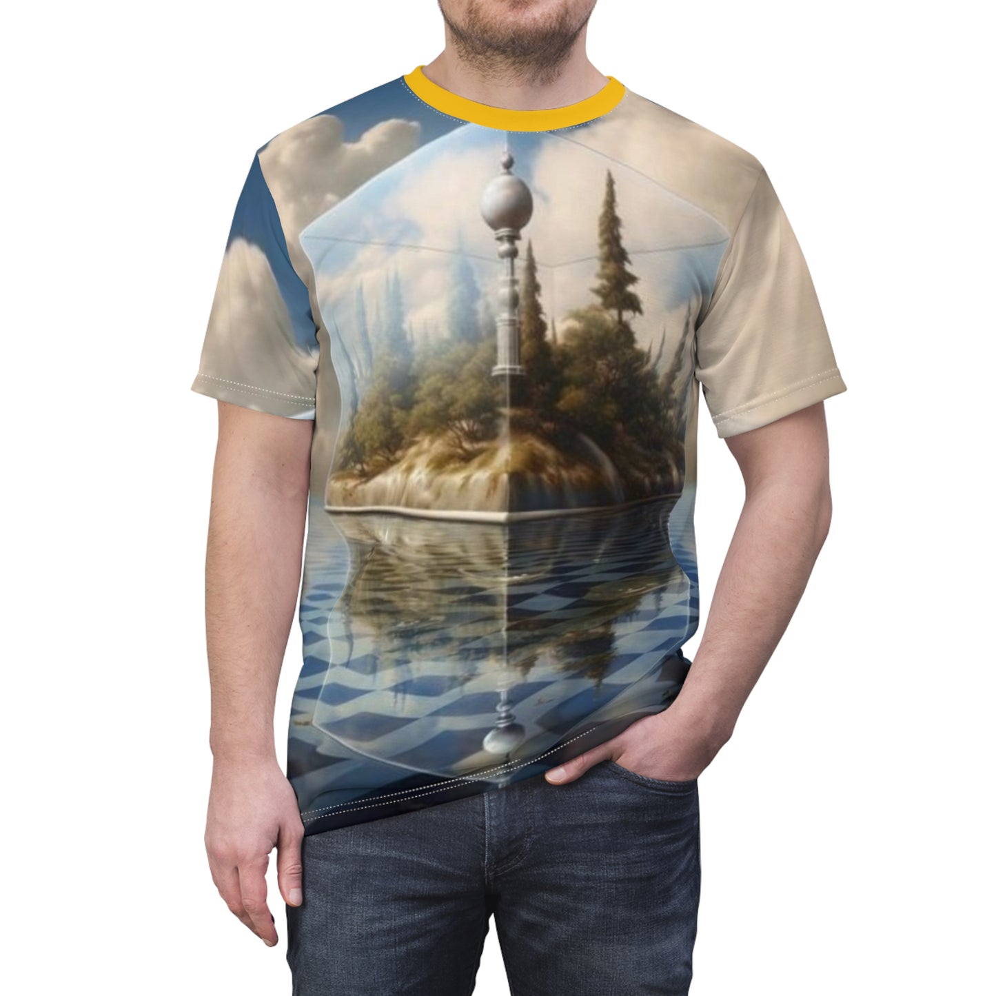 Dreamy Landscape Unisex Tee, Artistic Graphic Tee, Fantasy Shirt, Unique T-Shirt, Outdoor Adventure Wear