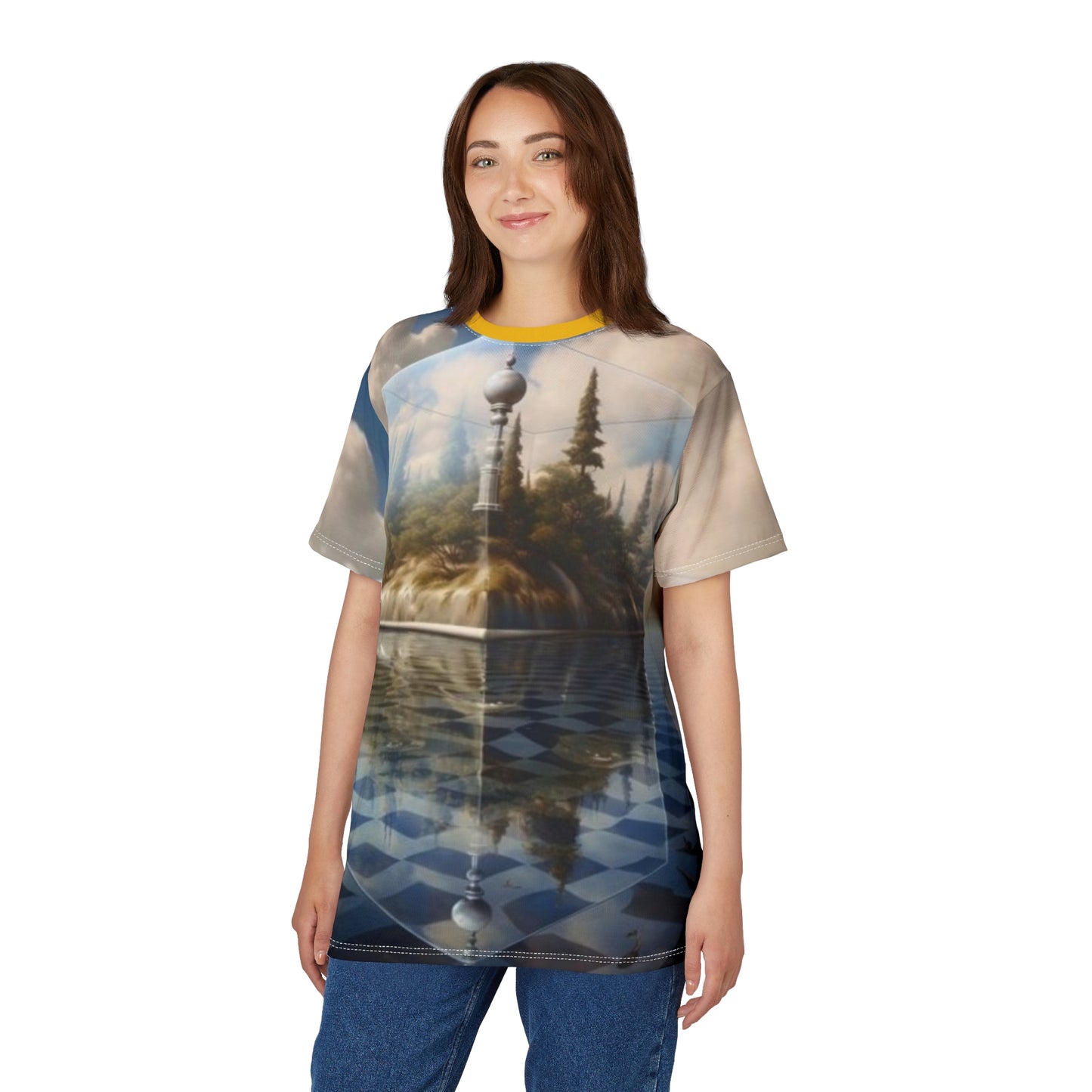 Dreamy Landscape Unisex Tee, Artistic Graphic Tee, Fantasy Shirt, Unique T-Shirt, Outdoor Adventure Wear