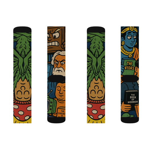 Colorful Graphic Sublimation Socks, Fun Dress Socks, Unique Gift for Him or Her, Casual Wear, Festival Accessories