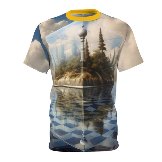 Dreamy Landscape Unisex Tee, Artistic Graphic Tee, Fantasy Shirt, Unique T-Shirt, Outdoor Adventure Wear