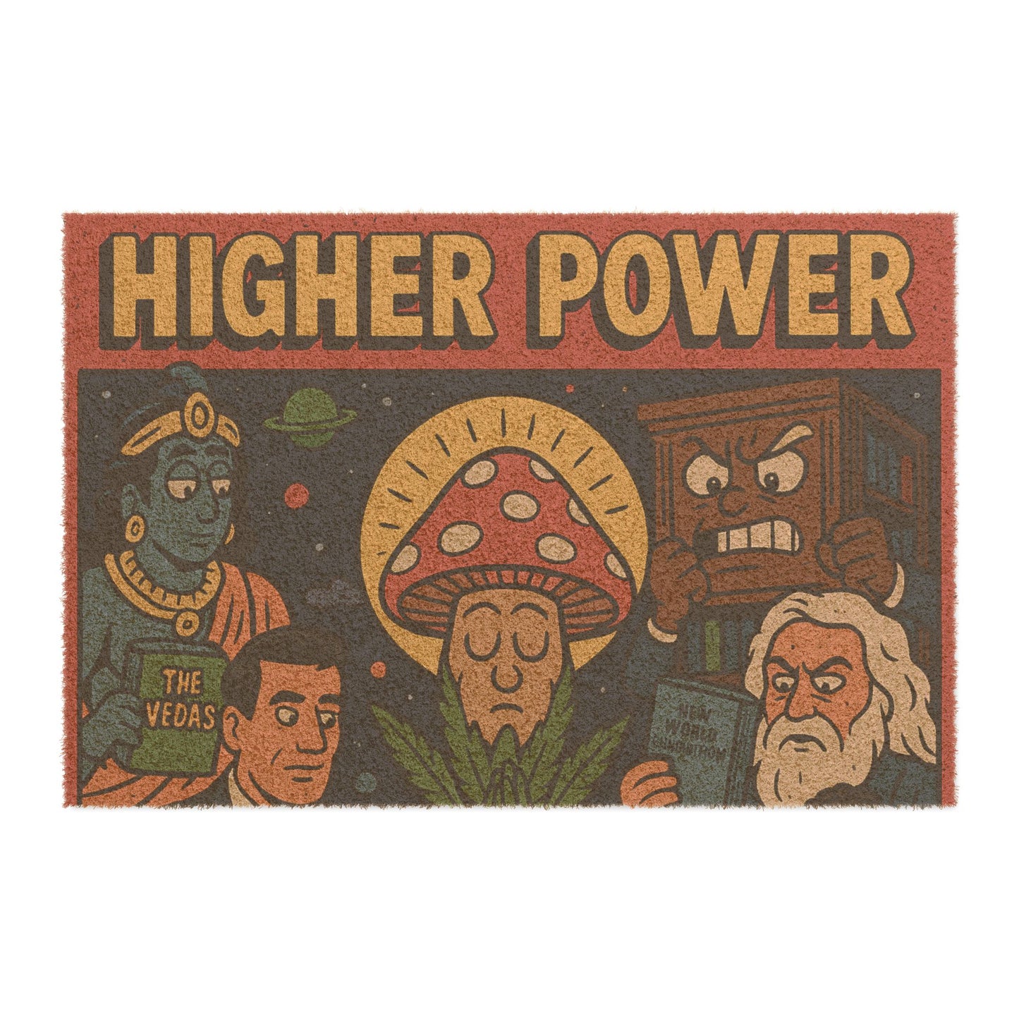 Eclectic Doormat - "Higher Power" | Funny Welcome Mat, Gift for Spiritual Seekers, Unique Home Decor, Quirky Entrance Mat, Housewarming Gift