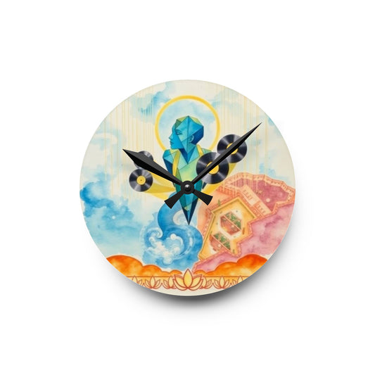 Colorful Acrylic Wall Clock with Abstract Design, Bohemian Home Decor, Art Clock, Gift for Art Lovers, Unique Wall Art